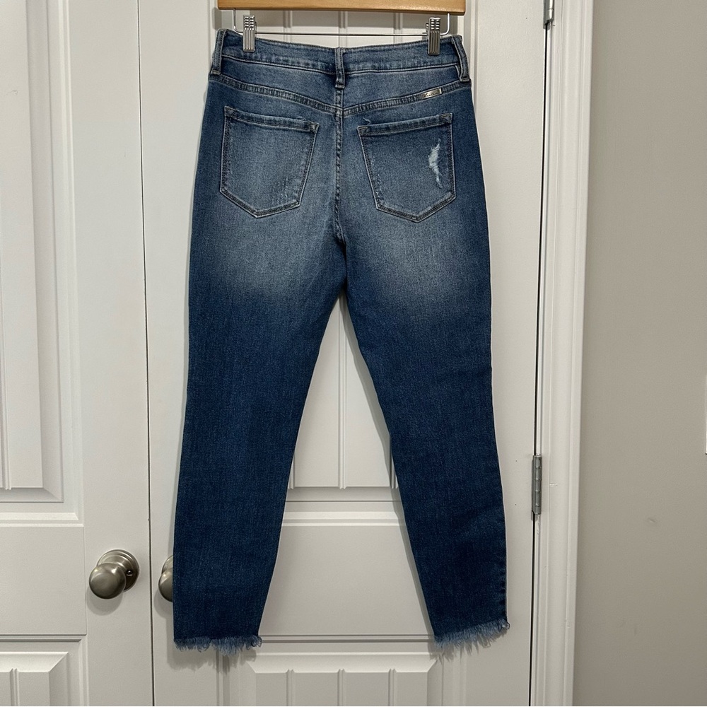 KanCan Medium Blue Distressed Cropped Jeans - Picture 2 of 6